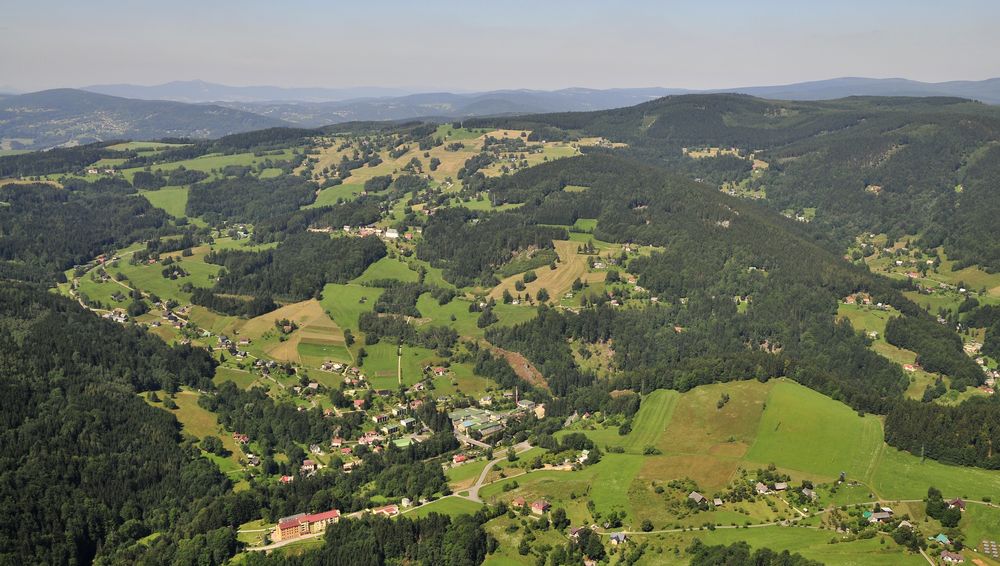 Letecký pohled na Paseky